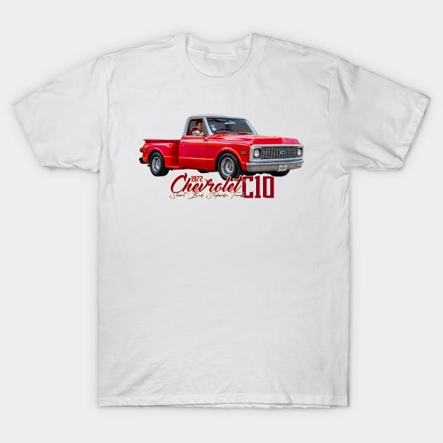 1972 Chevrolet C10 Short Bed Stepside Truck T-Shirt by Gestalt Imagery